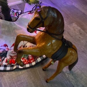 Vintage Leather Wrapped Rearing Horse sculpture
